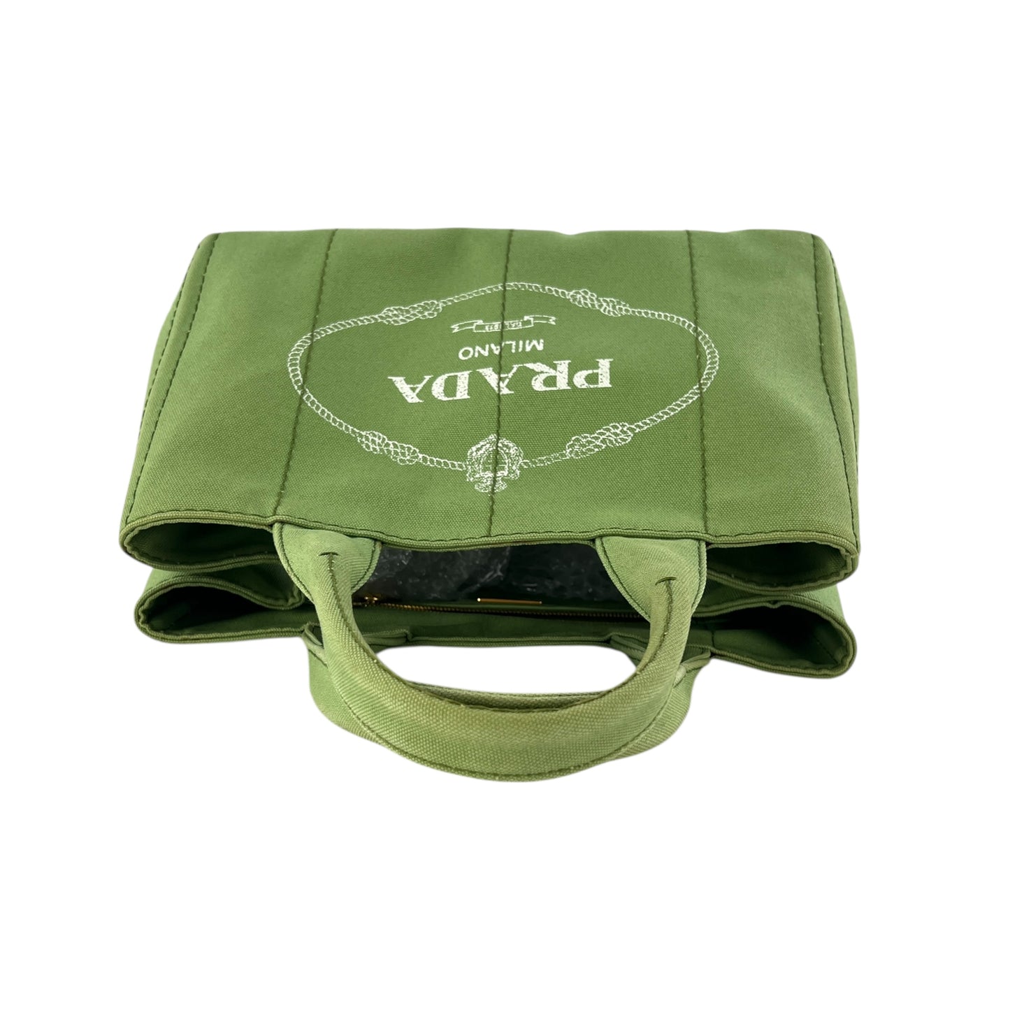 Prada Green Canapa Tote Bag