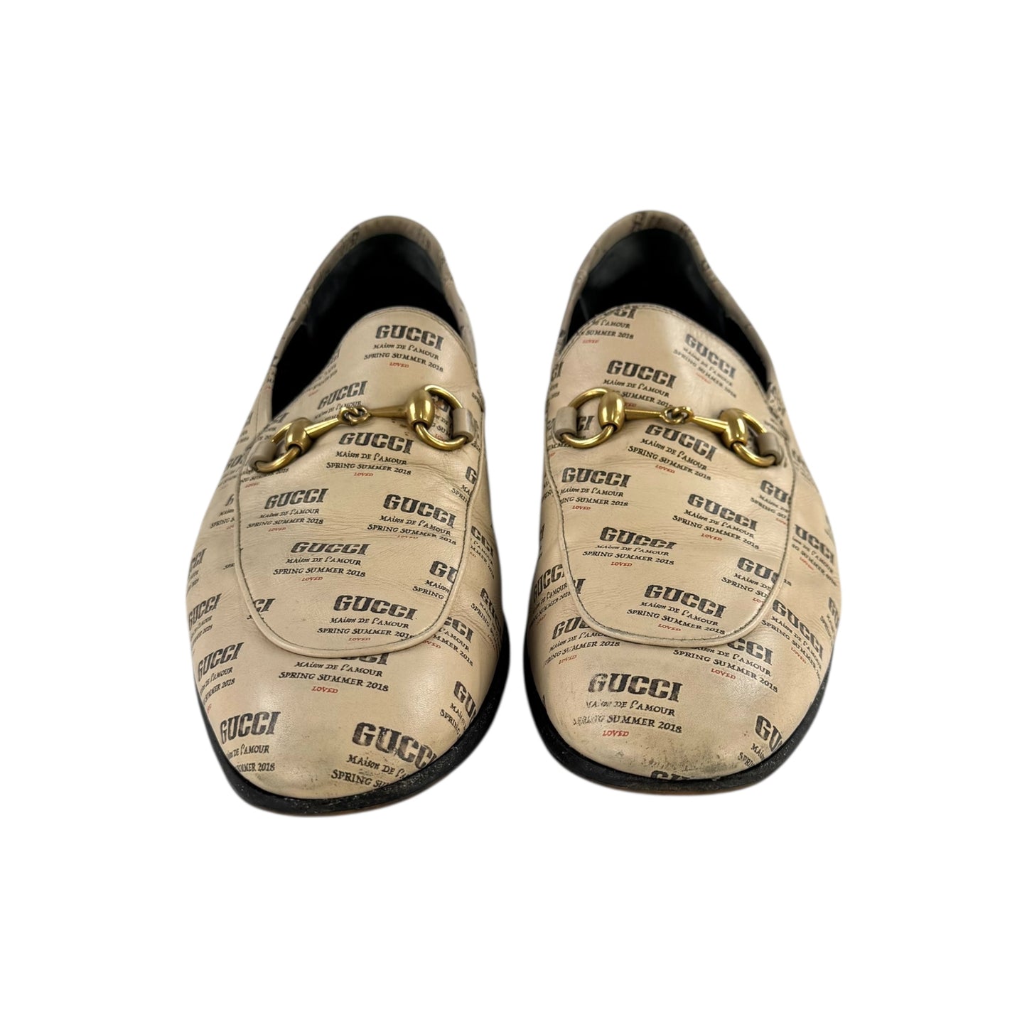 Gucci Print Horsebit Loafers