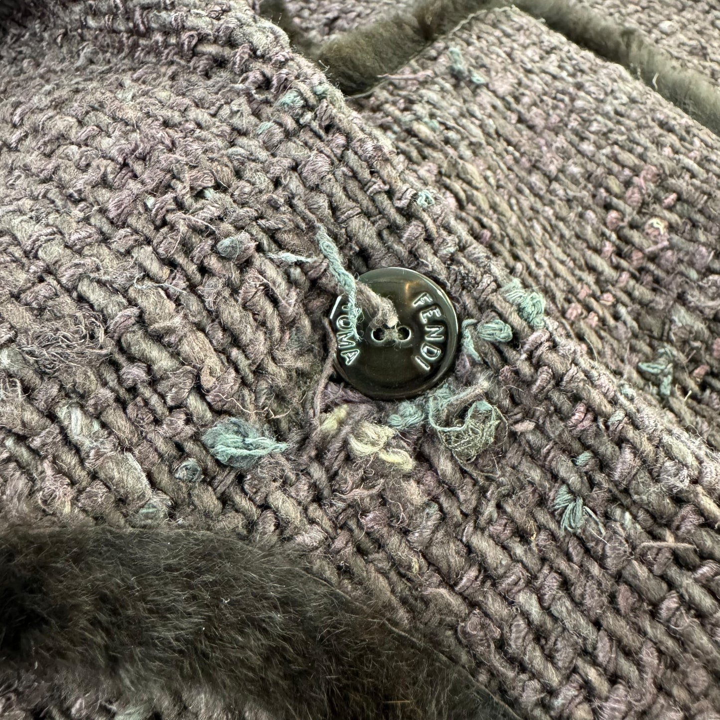 Fendi Brown Tweed Trench Coat