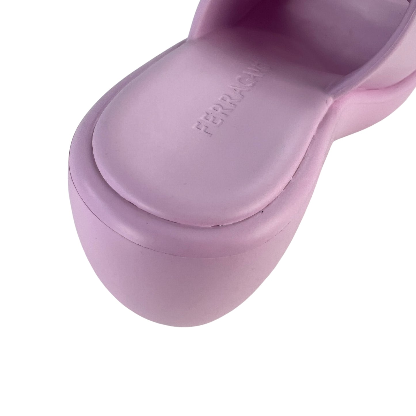 Ferragamo Pink Rubber Platform Sandals
