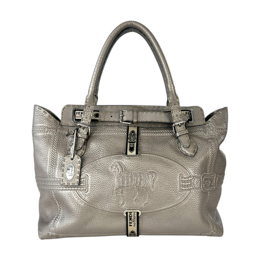 Fendi Villa Borghese Leather Selleria Tote Bag