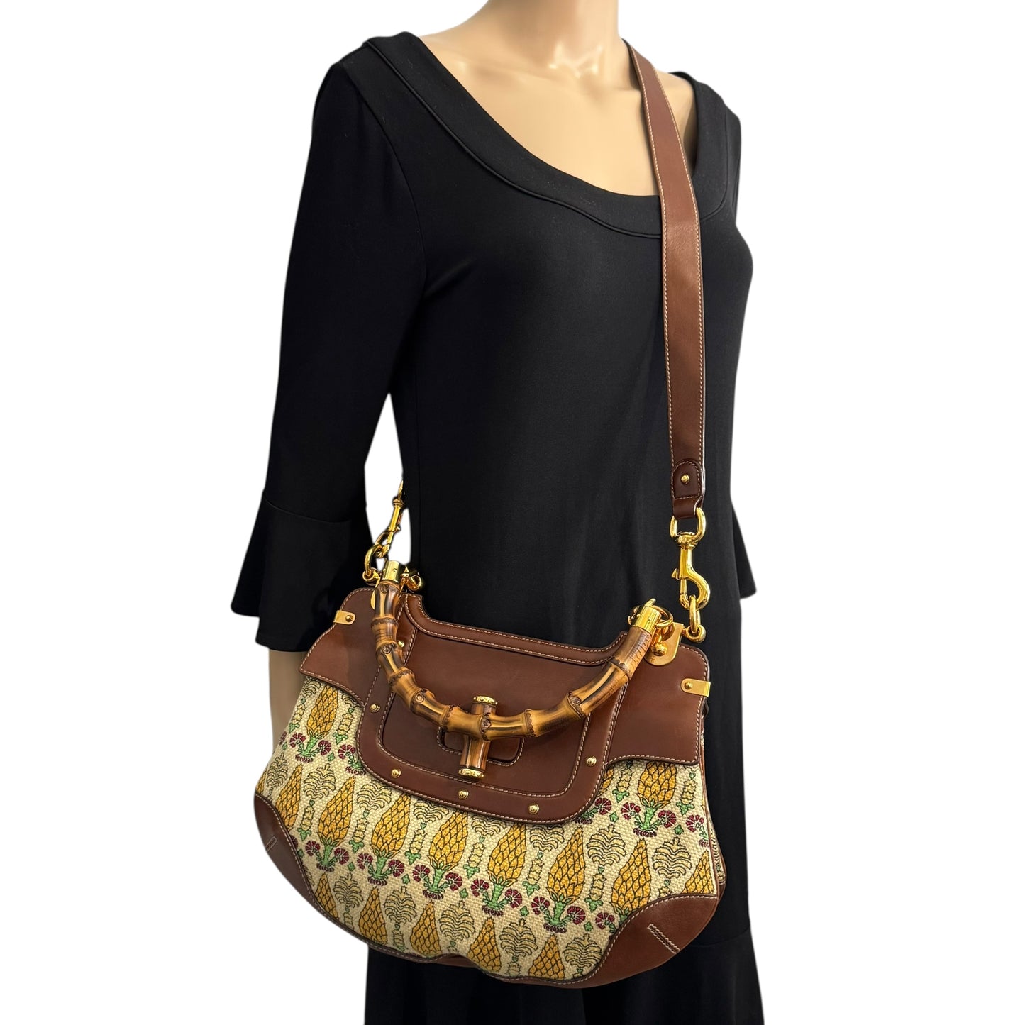 Gucci Bamboo Magnolia Handbag