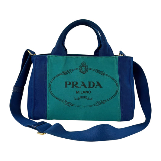 Prada Bicolor 2-Way Canapa Tote Bag