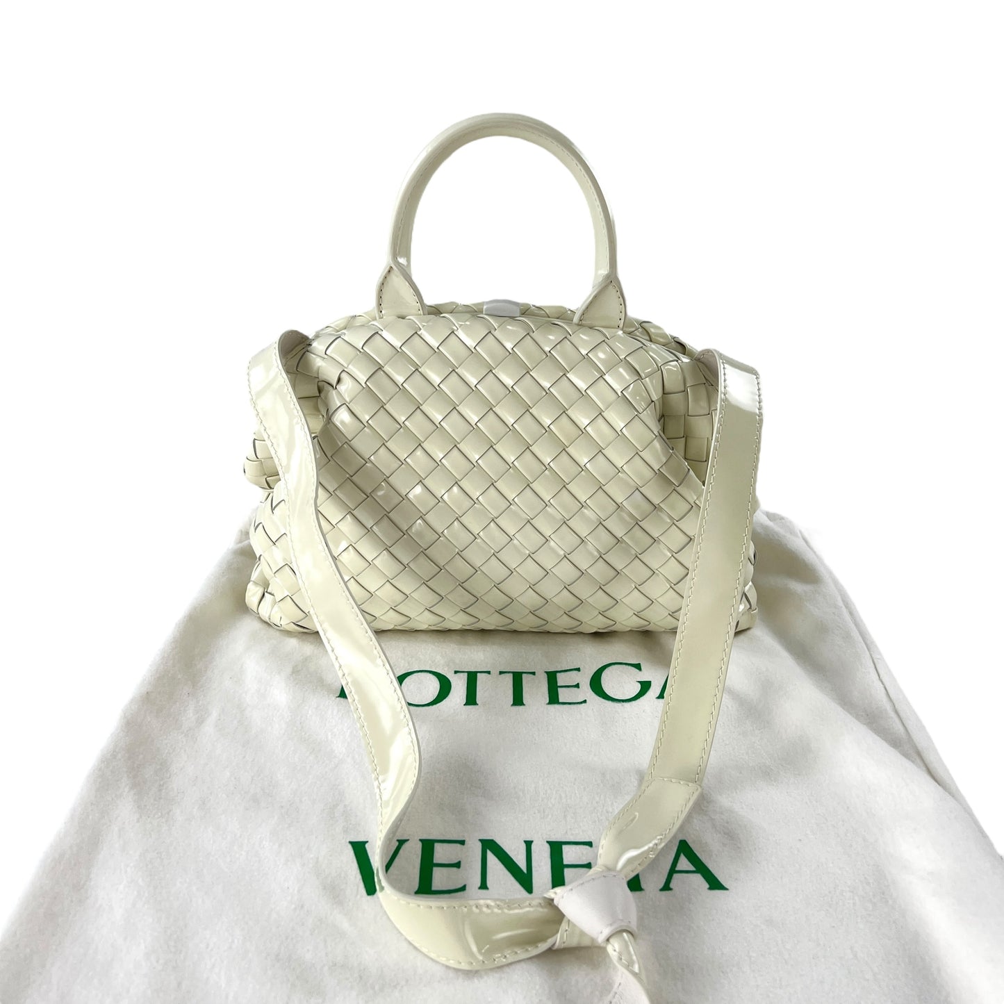 Bottega Veneta Intrecciato Patent Leather Two-Way Bag