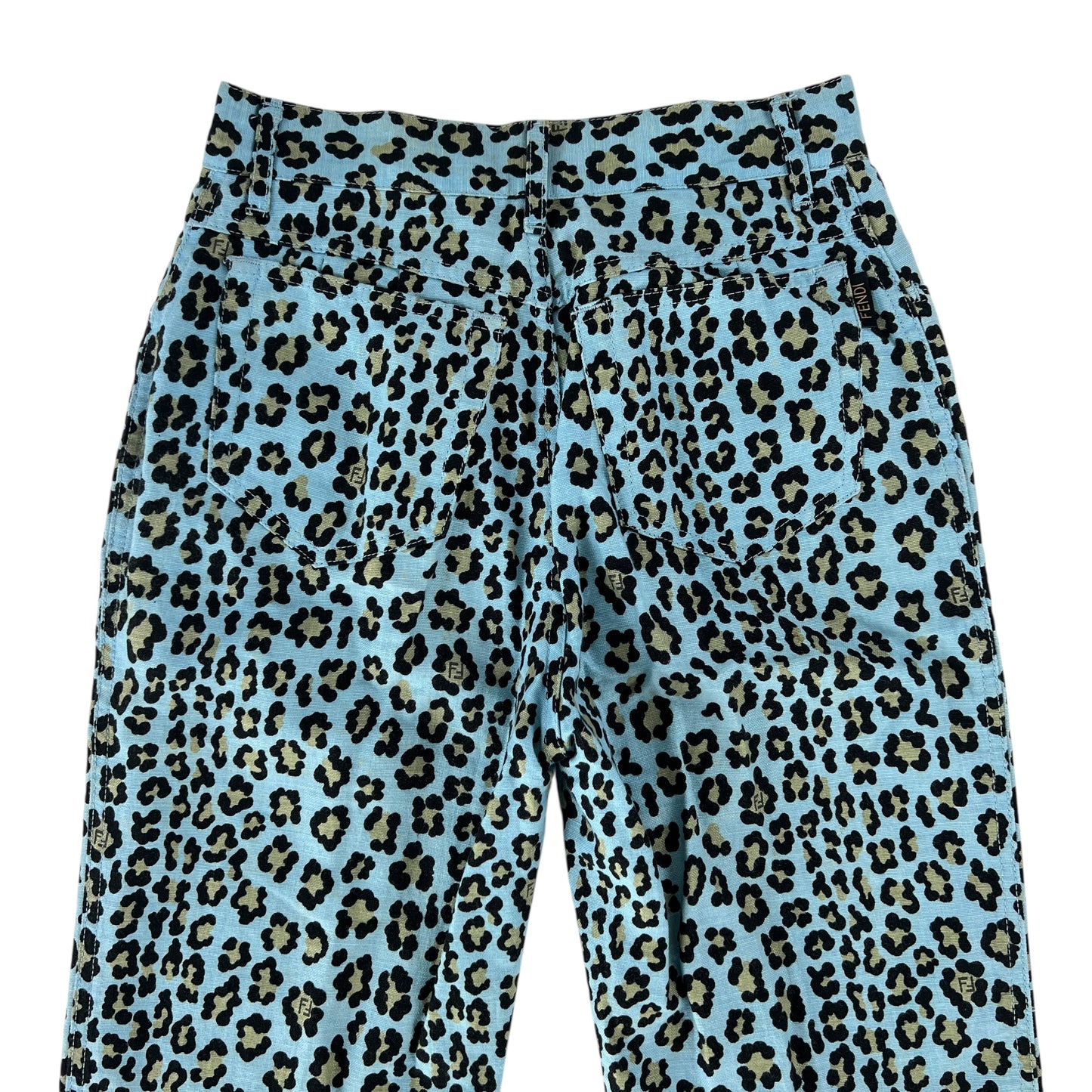 Fendi Vintage Leopard Print Linen Pants