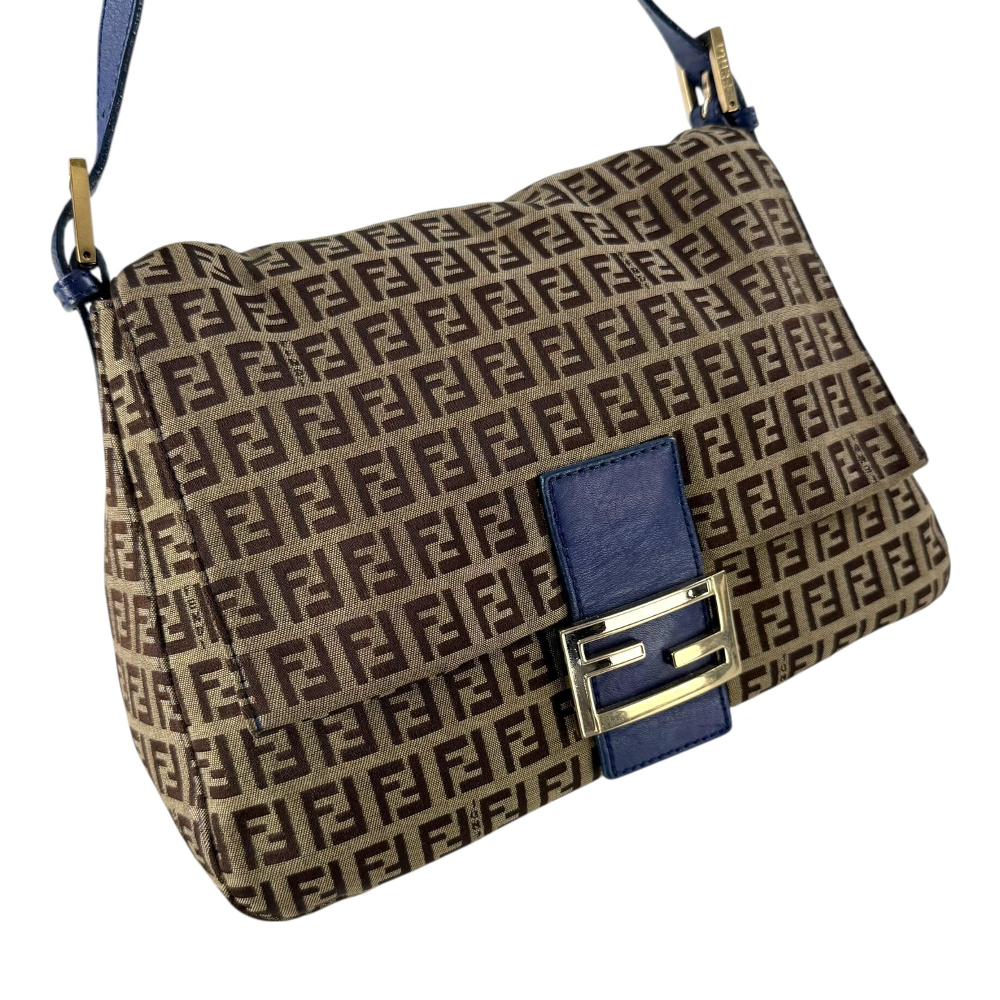 Fendi Zucchino Mamma Baguette Shoulder Bag