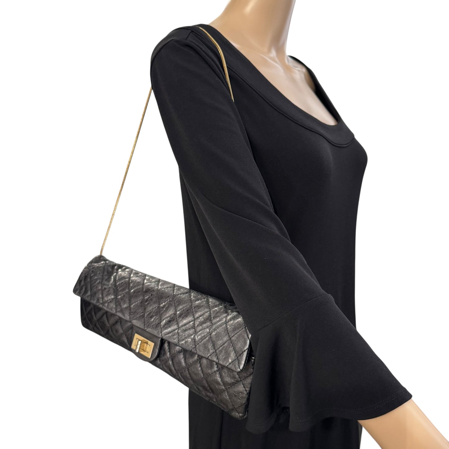 Chanel Reissue Gunmetal Matelasse East West Bag