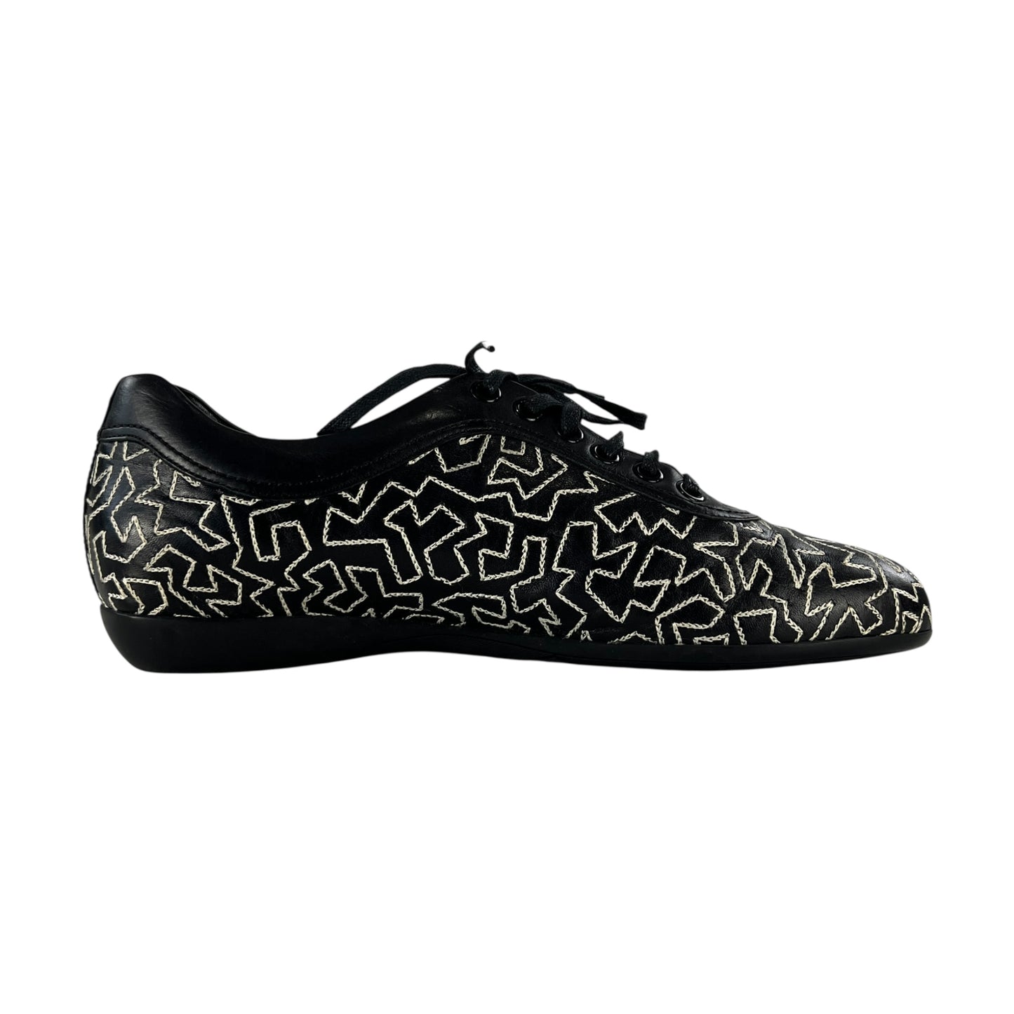 Ferragamo Embroidered Leather Sneakers