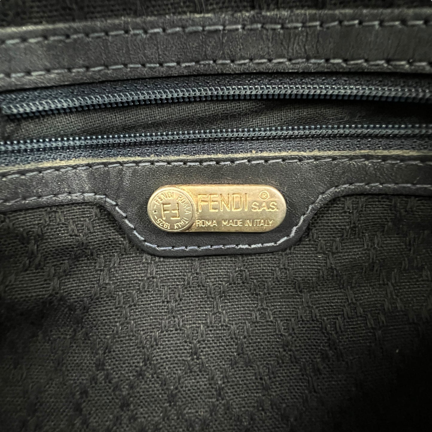 Fendi Vintage Pequin Boston Bag