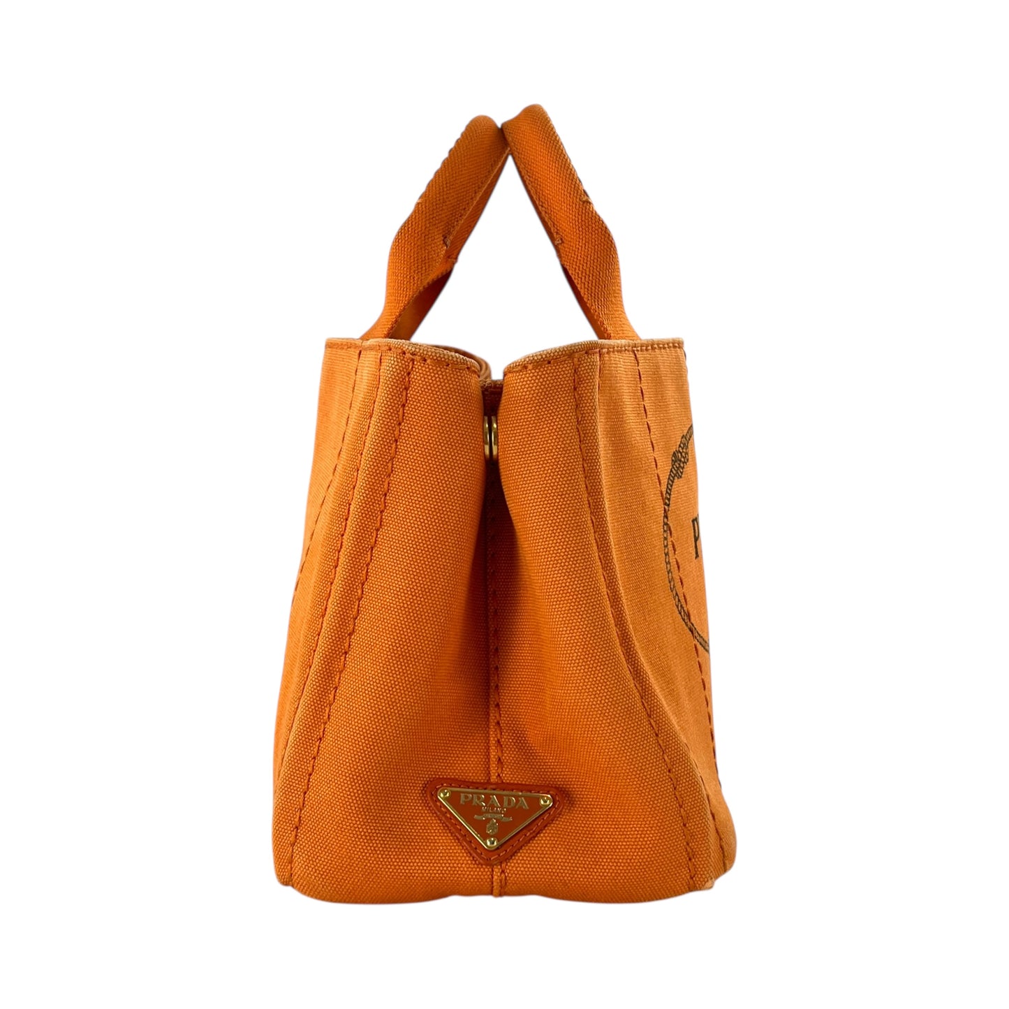 Prada Orange Canapa Tote Bag