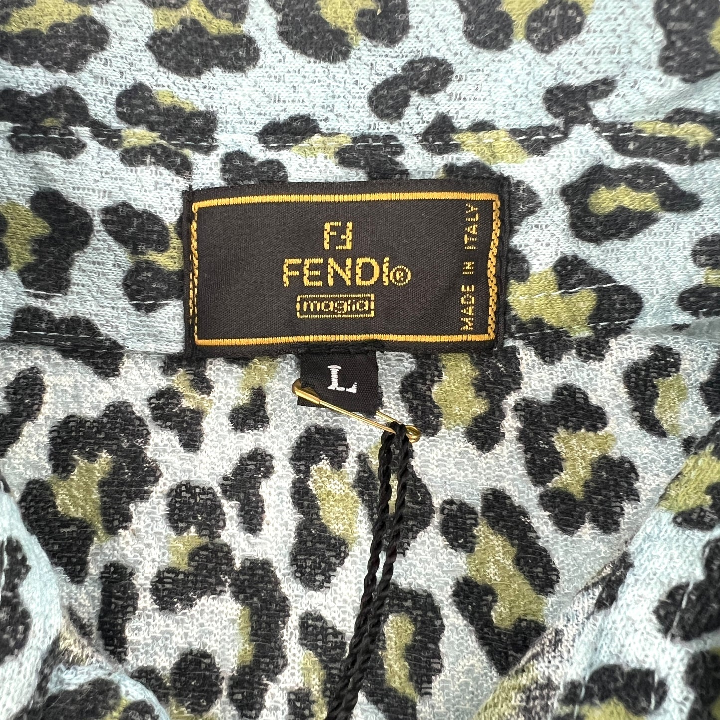 Fendi Vintage Leopard Print Button Down Blouse