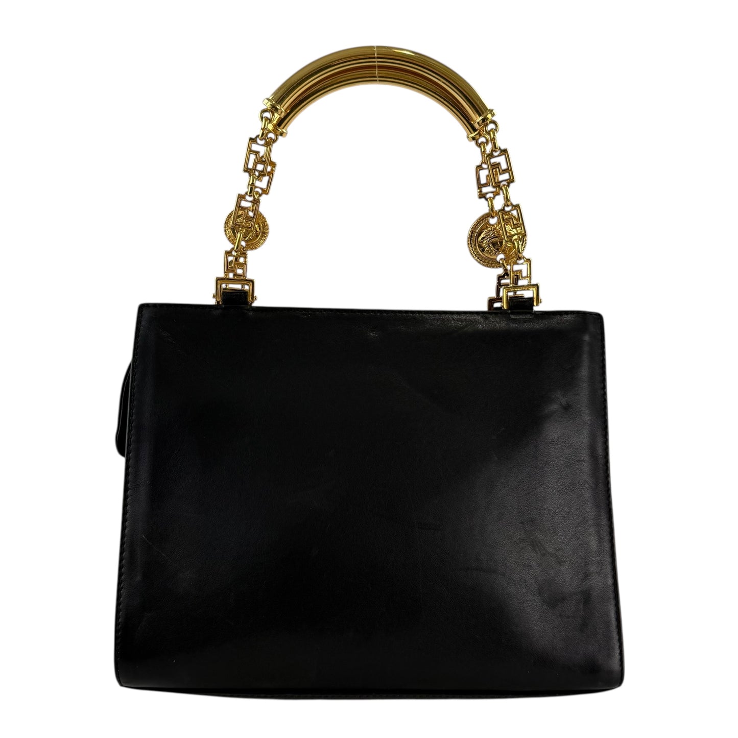 Versace Studded Medusa Leather Handbag