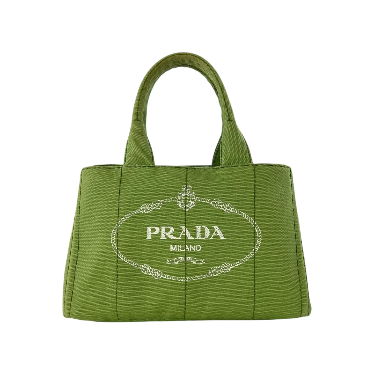 Prada Green Canapa Tote Bag