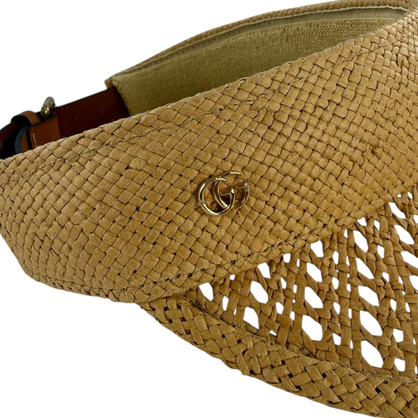 Gucci Raffia GG Visor Hat