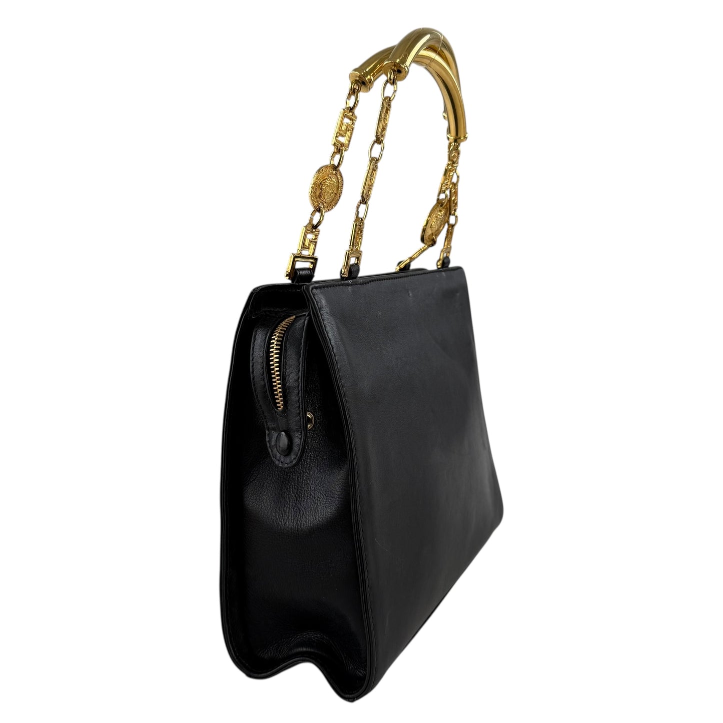 Versace Studded Medusa Leather Handbag