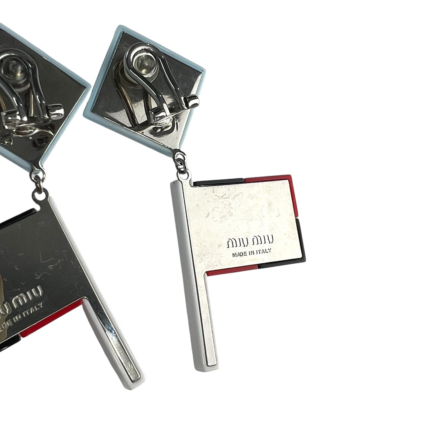 Miu Miu Racing Flag Earrings