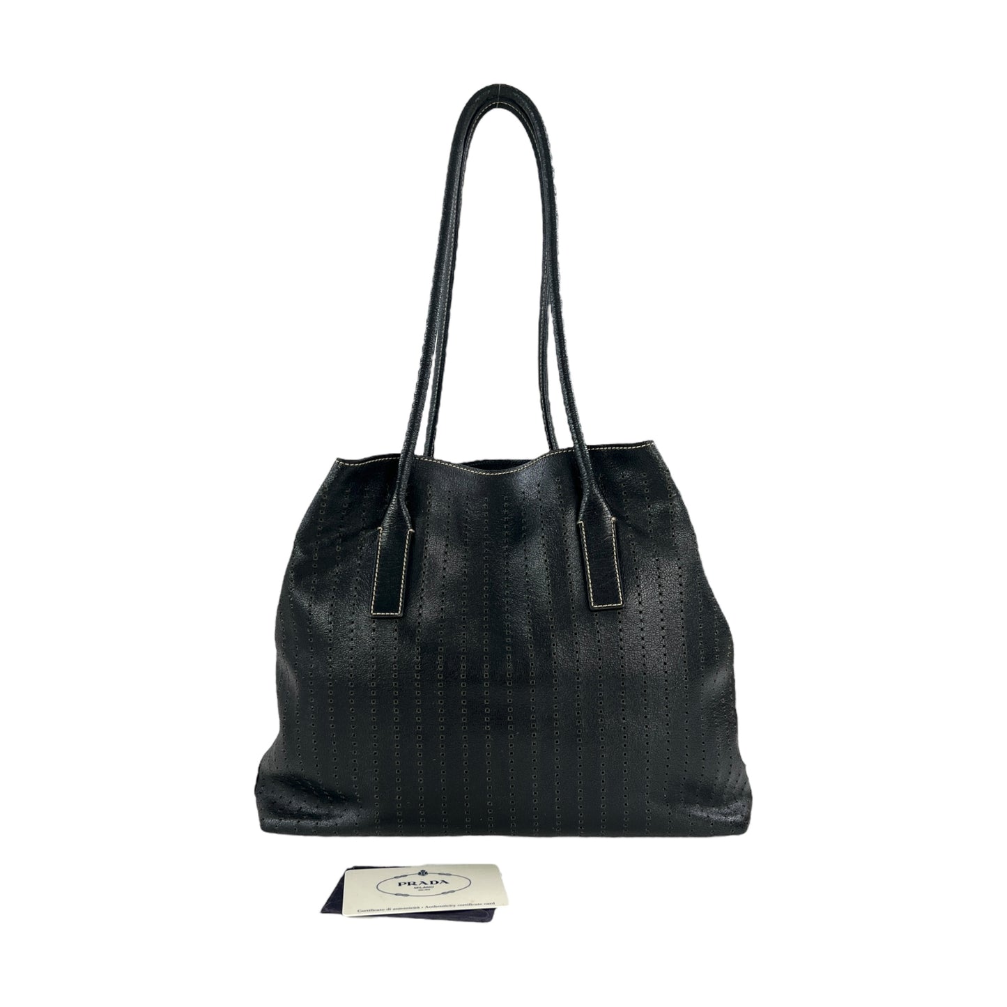 Prada Perforated Leather Tote