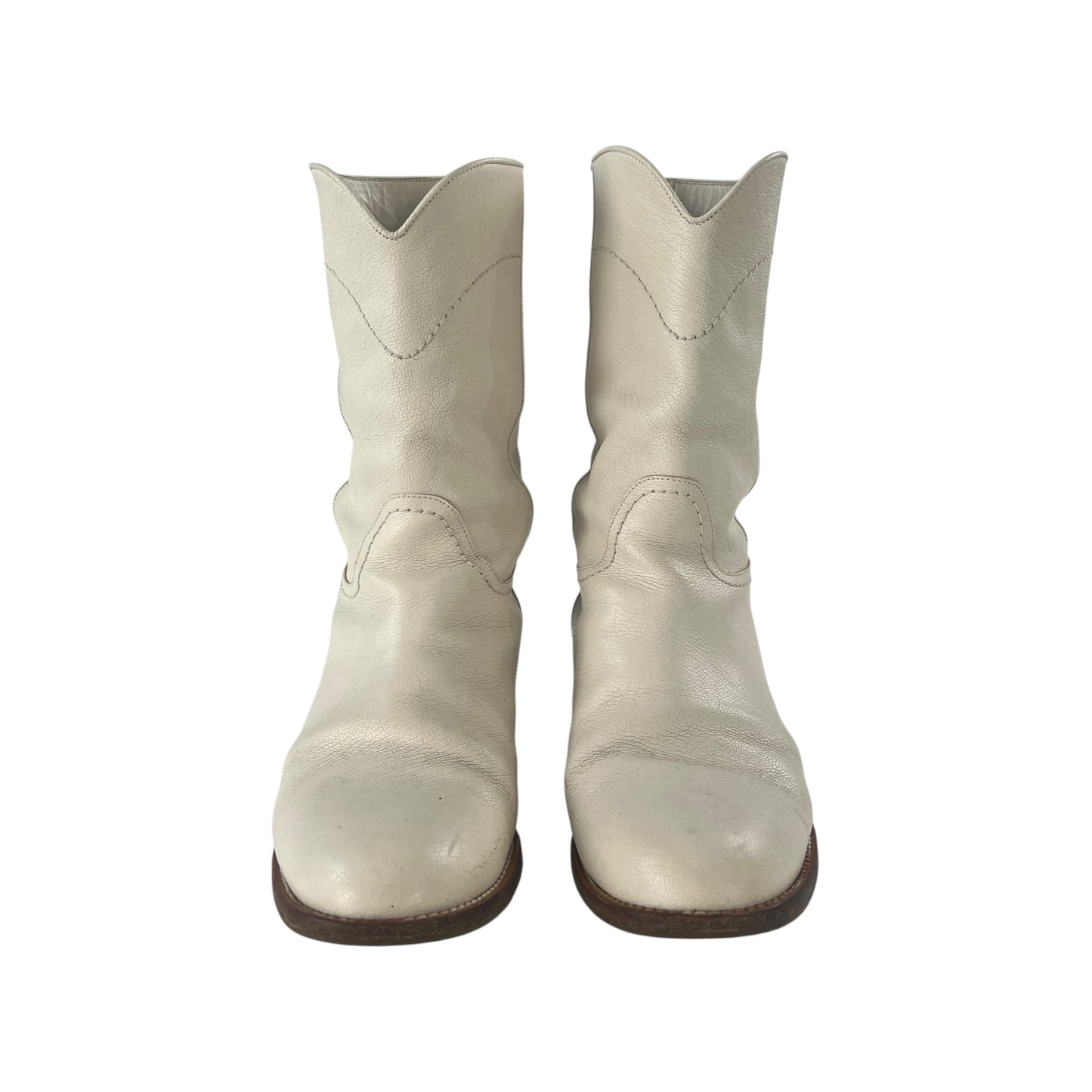 Chanel CC Leather Short Cowboy Boots