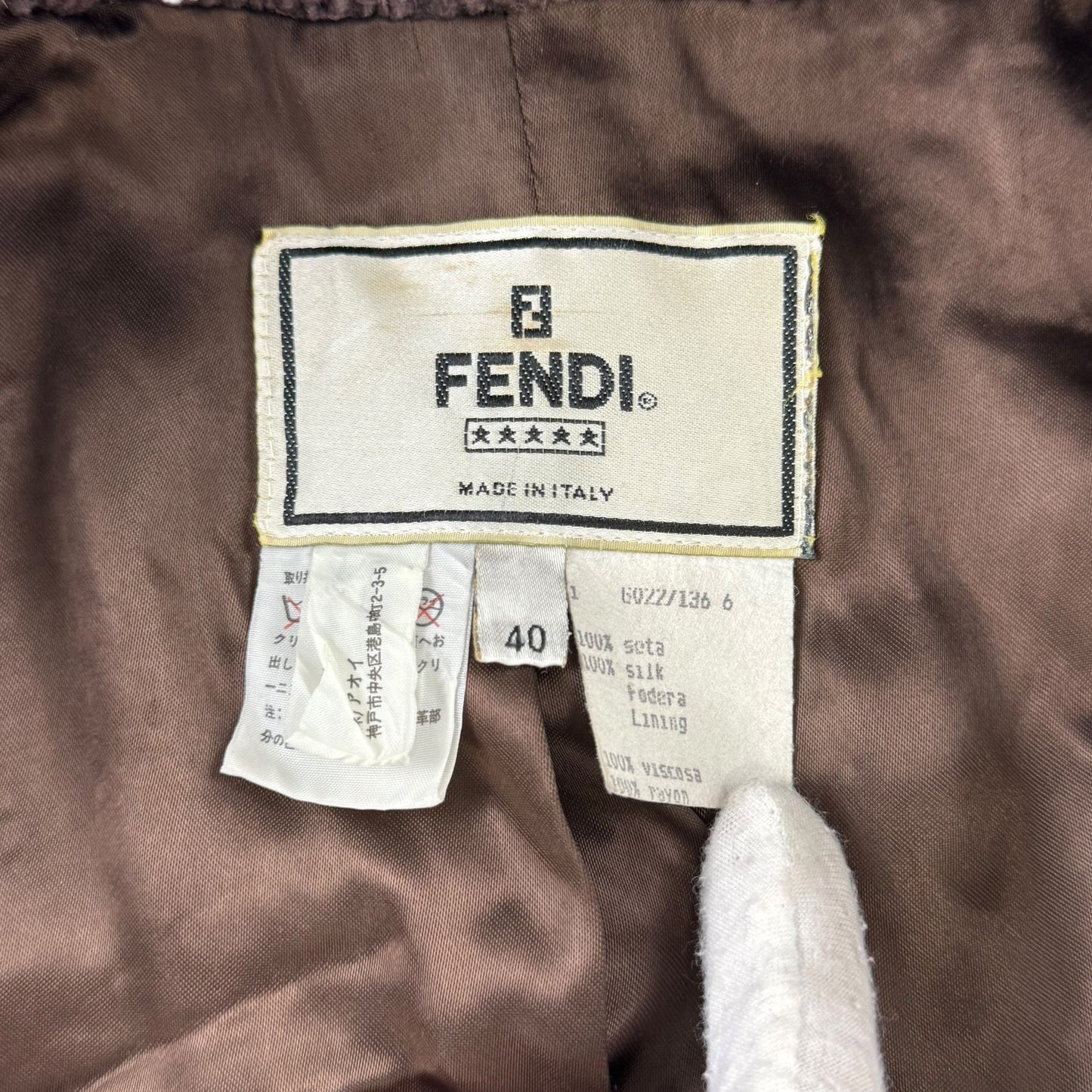 Fendi Brown Tweed Trench Coat