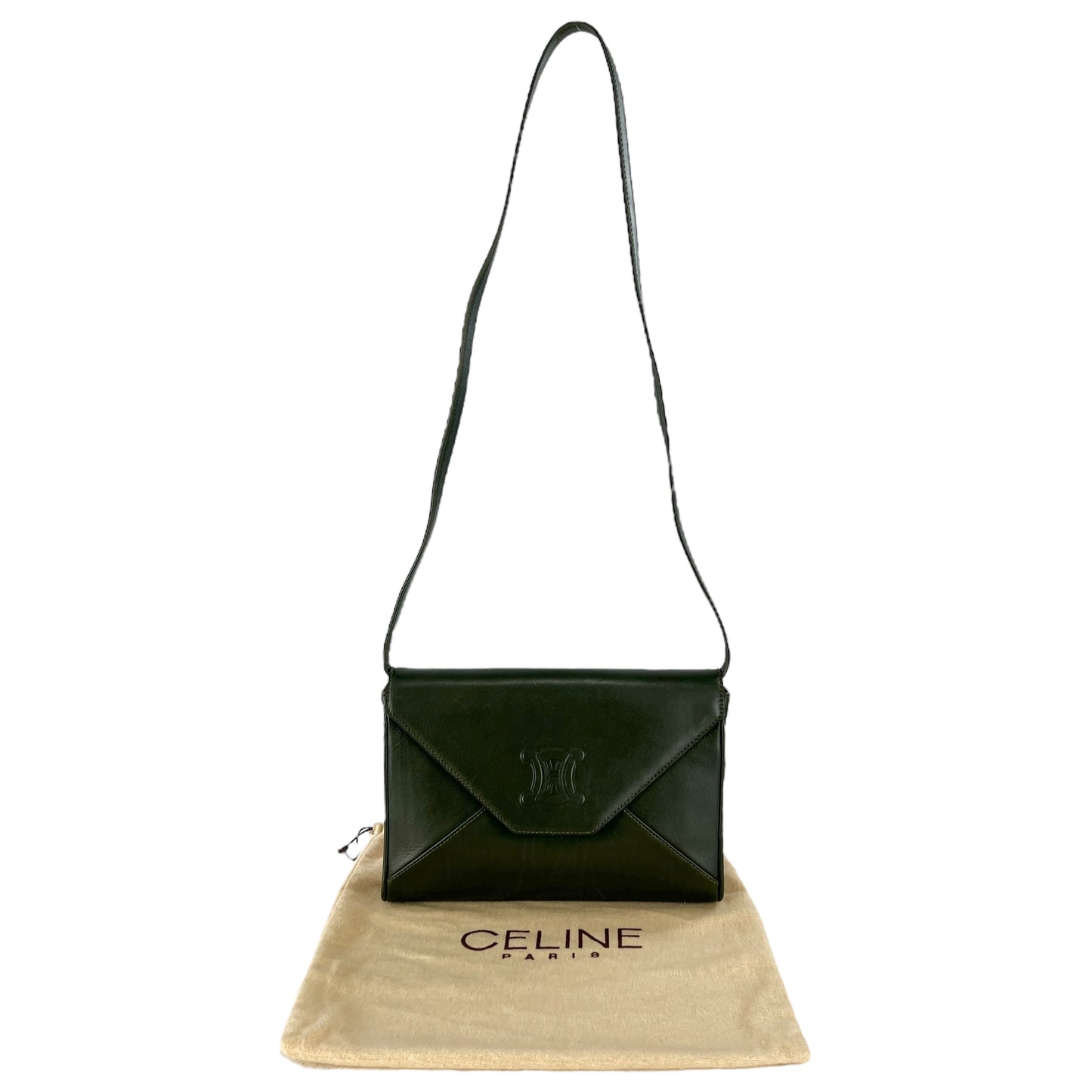 Celine Vintage Embossed Leather Crossbody Bag