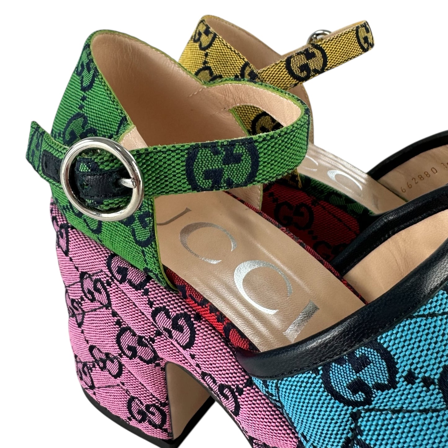 Gucci Monogram Multicolor Chunky Heels