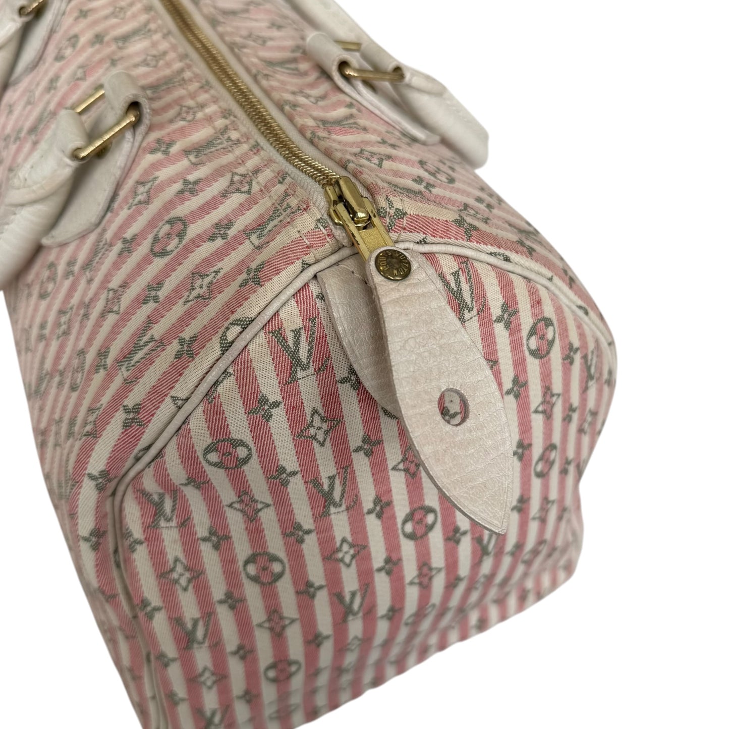 Louis Vuitton Mini Lin Monogram Striped Speedy 30 Handbag