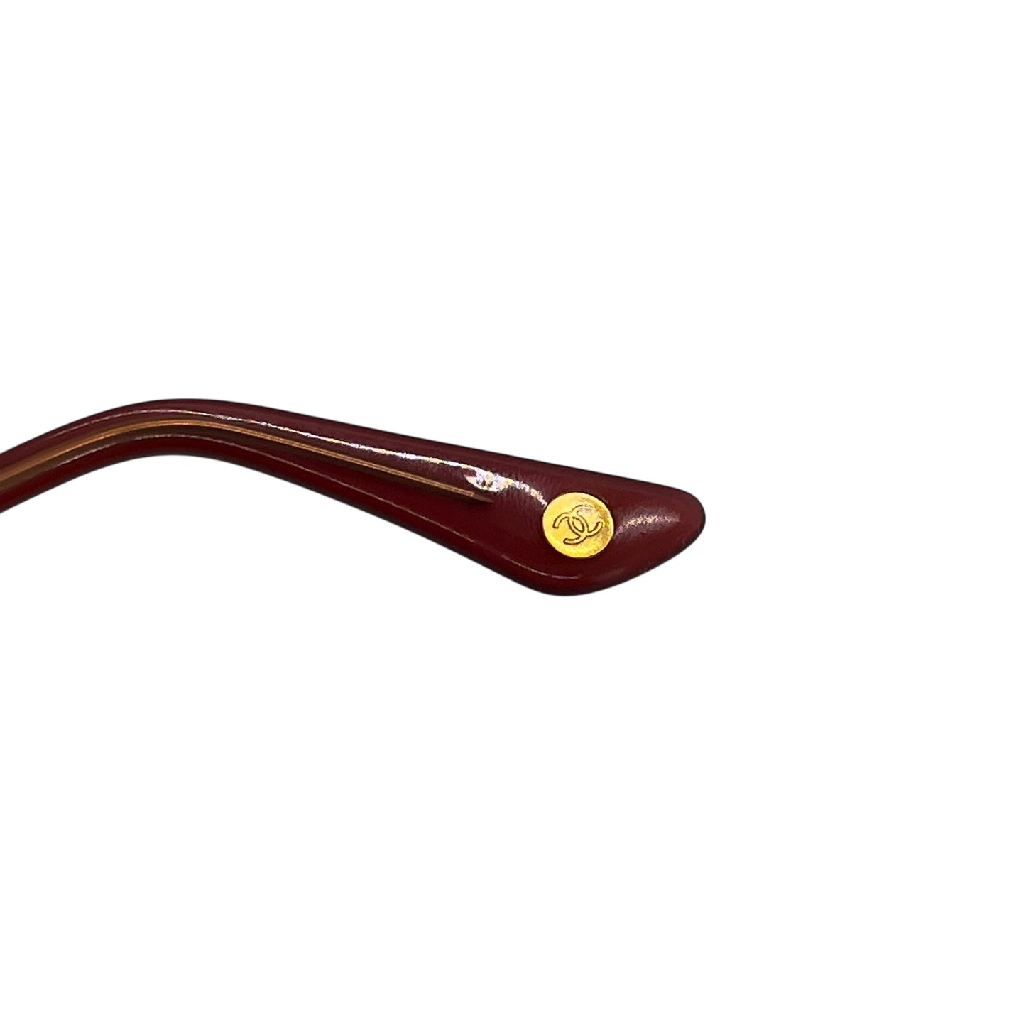 Chanel CC Red Acrylic Sunglasses