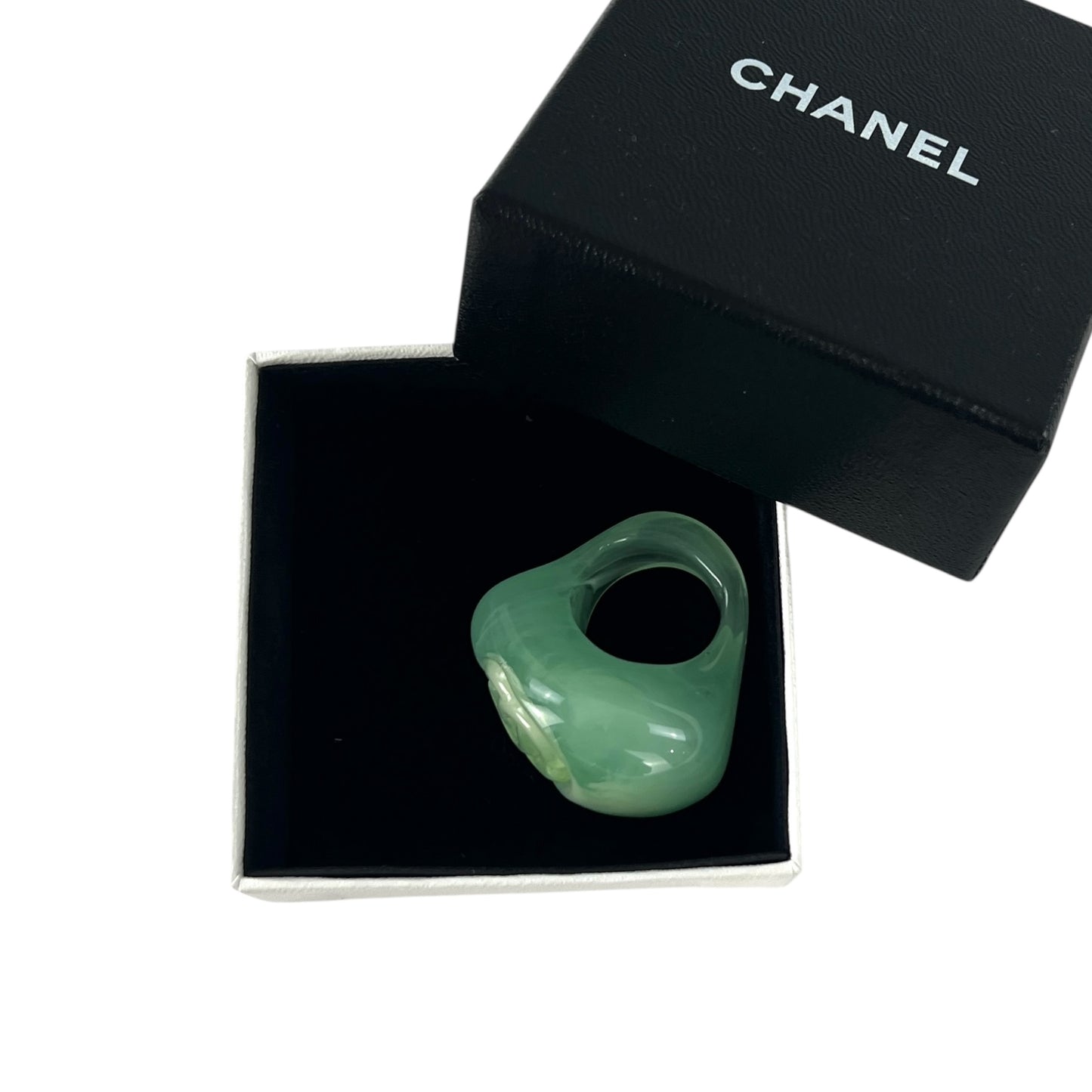 Chanel CC Faux Jade Ring