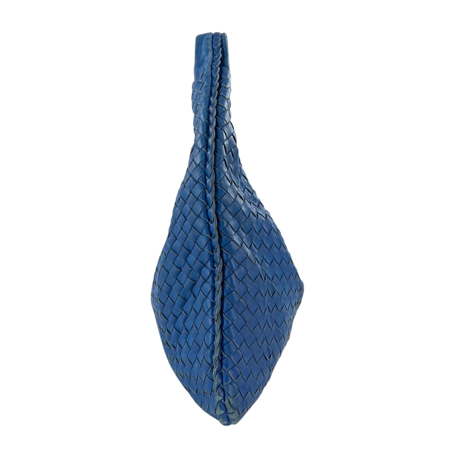 Bottega Veneta Blue Intrecciato Leather Hobo Bag