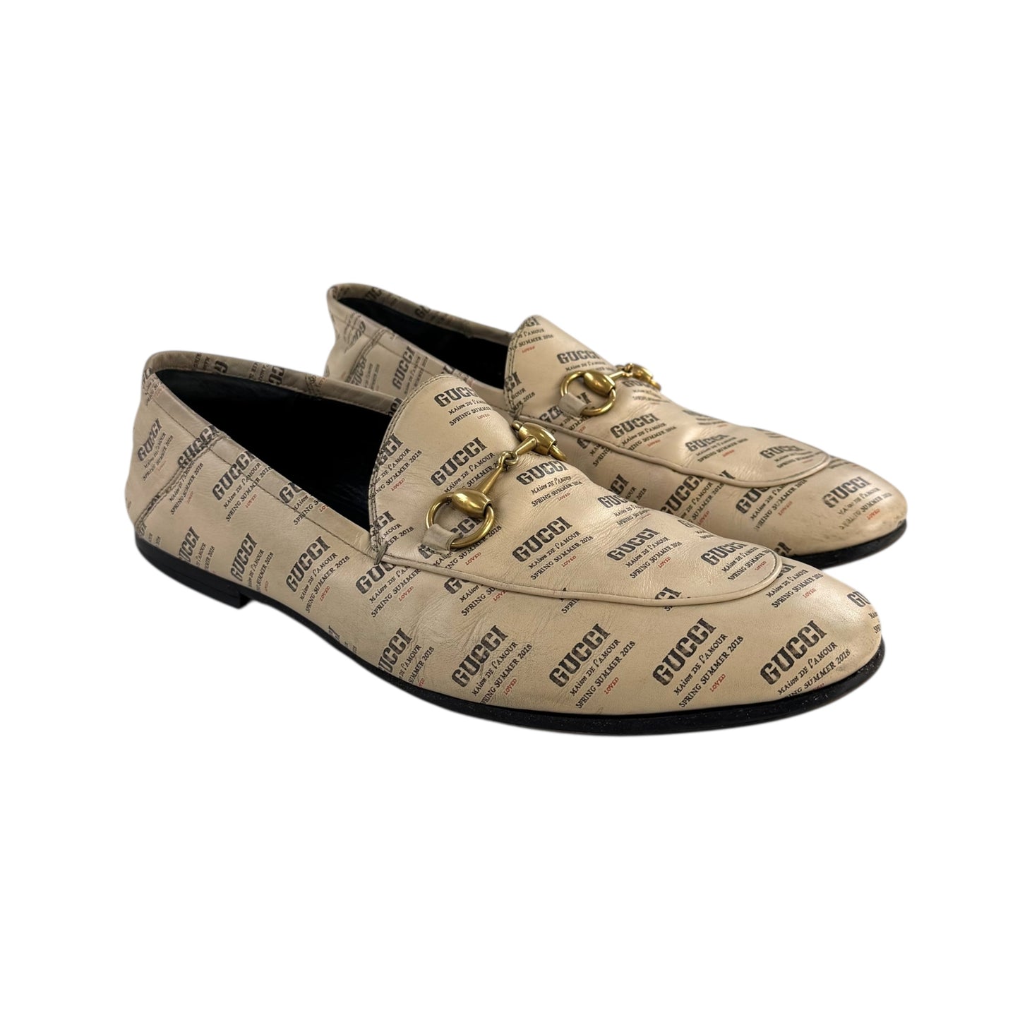 Gucci Print Horsebit Loafers