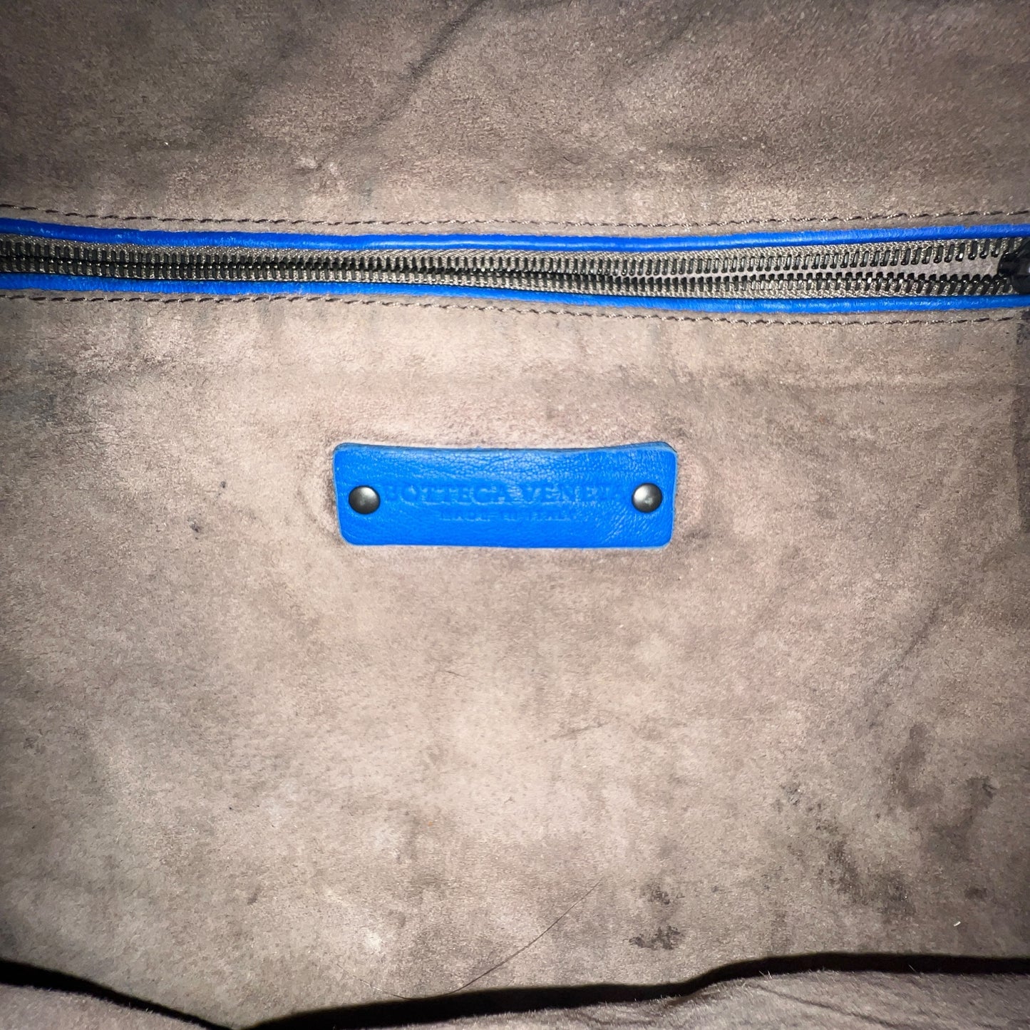 Bottega Veneta Blue Intrecciato Leather Hobo Bag