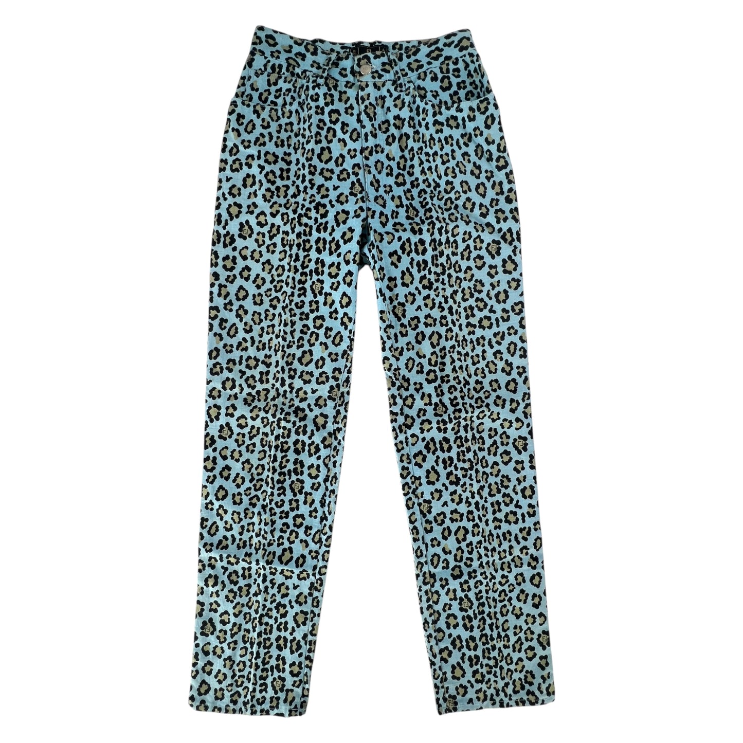 Fendi Vintage Leopard Print Linen Pants