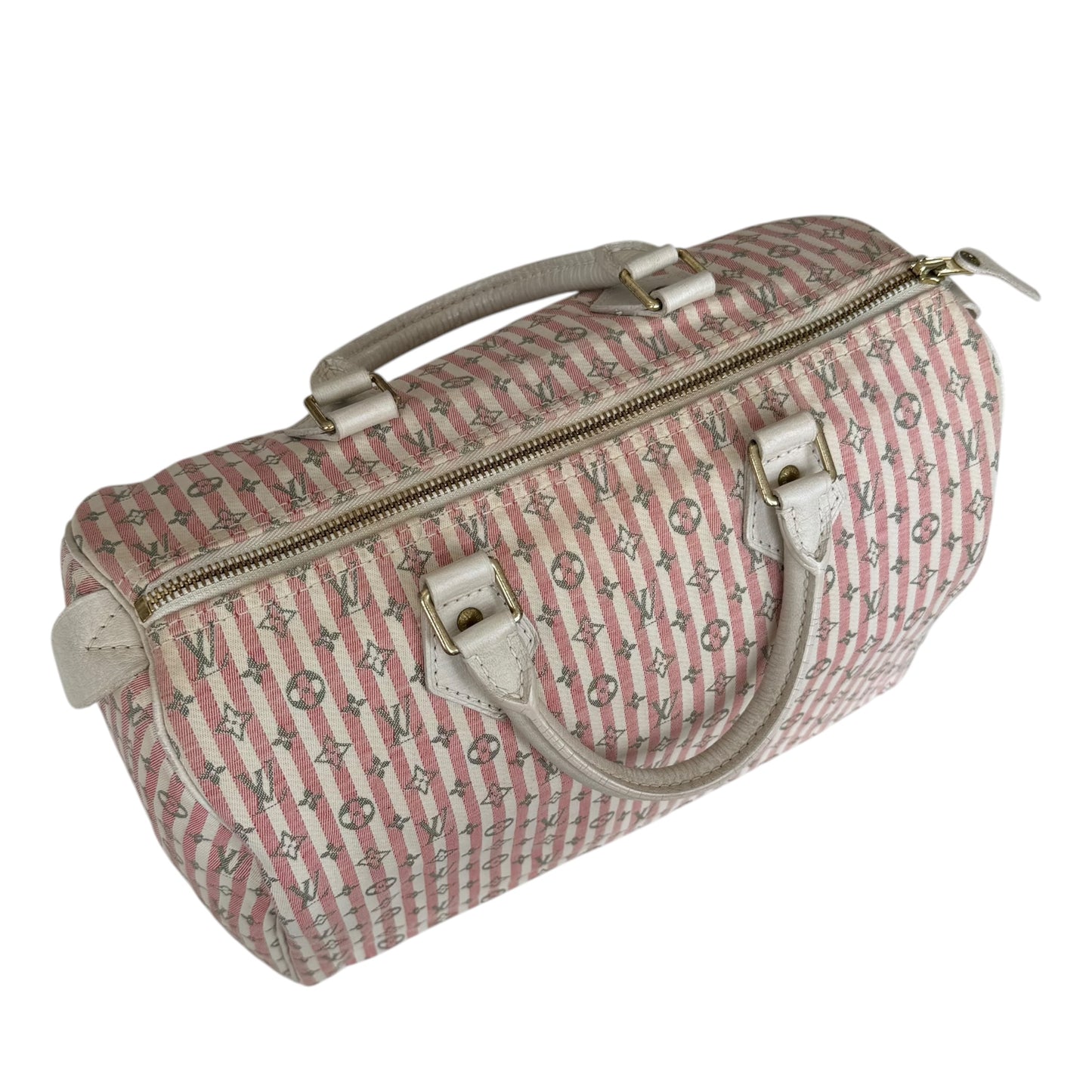 Louis Vuitton Mini Lin Monogram Striped Speedy 30 Handbag