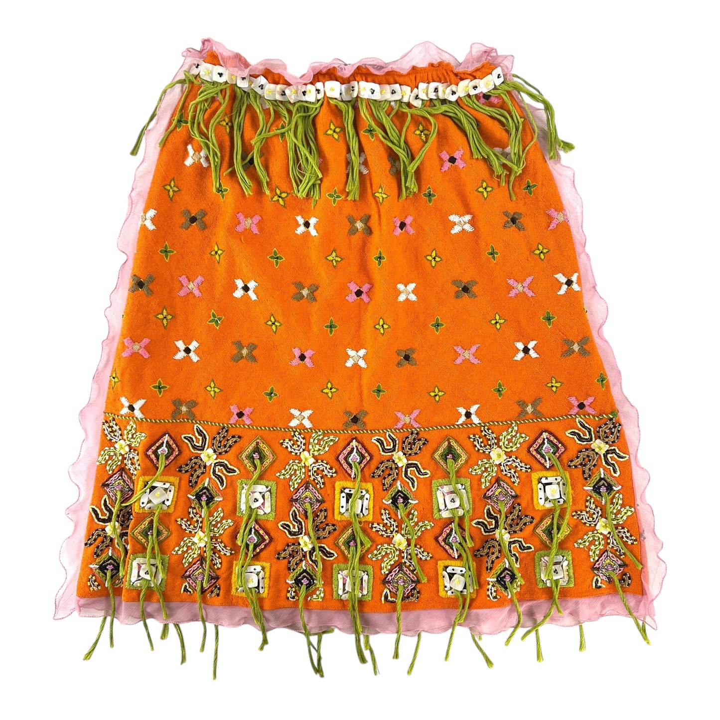 Fendi Vintage Embroidered & Beaded Skirt