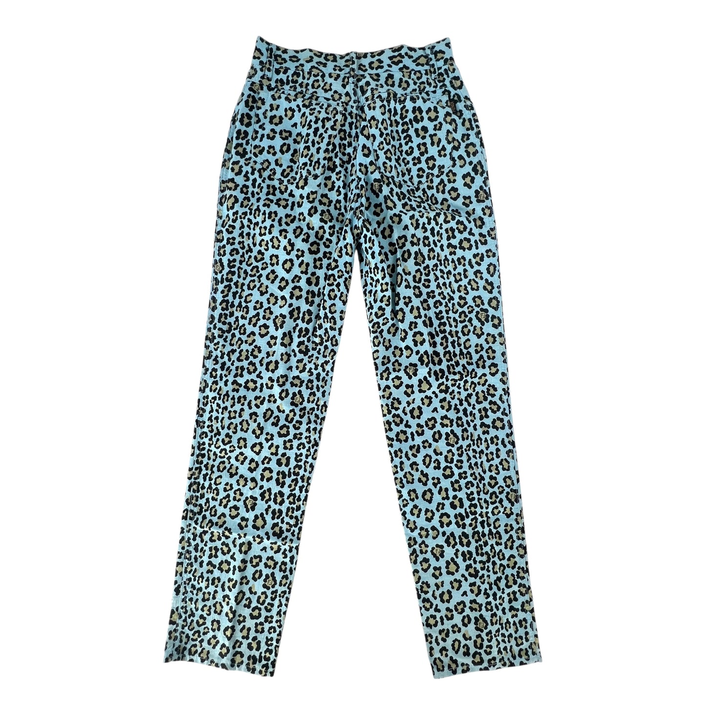 Fendi Vintage Leopard Print Linen Pants