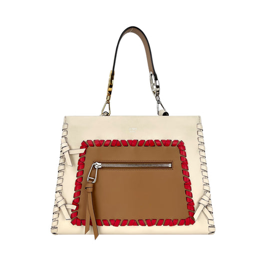 Fendi Runaway Whipstitch Leather Two-Way Bag
