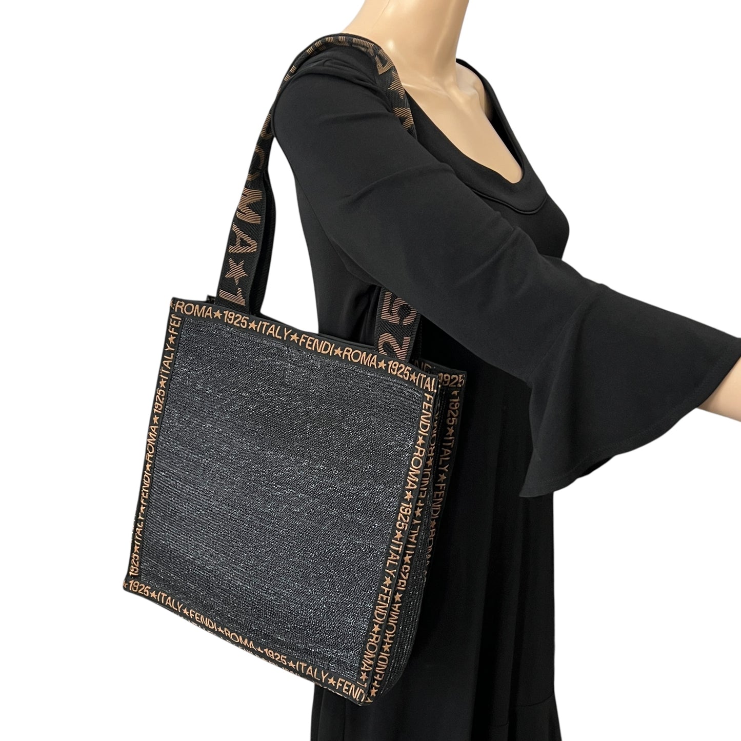 Fendi Vintage Raffia Tote Bag