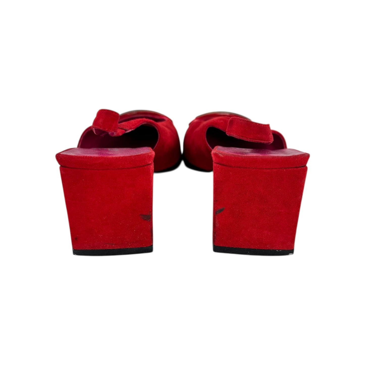 Fendi Vintage Red Suede Heels