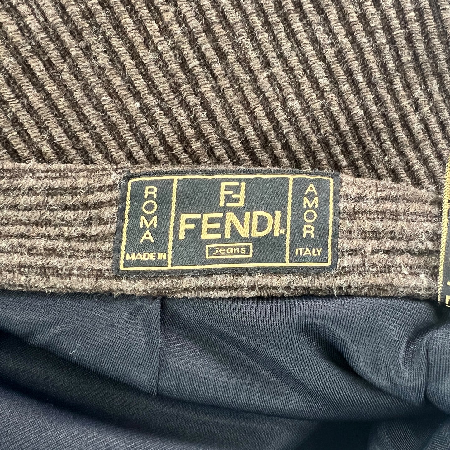 Fendi Vintage Knit Ribbed Sweater & Skirt Set