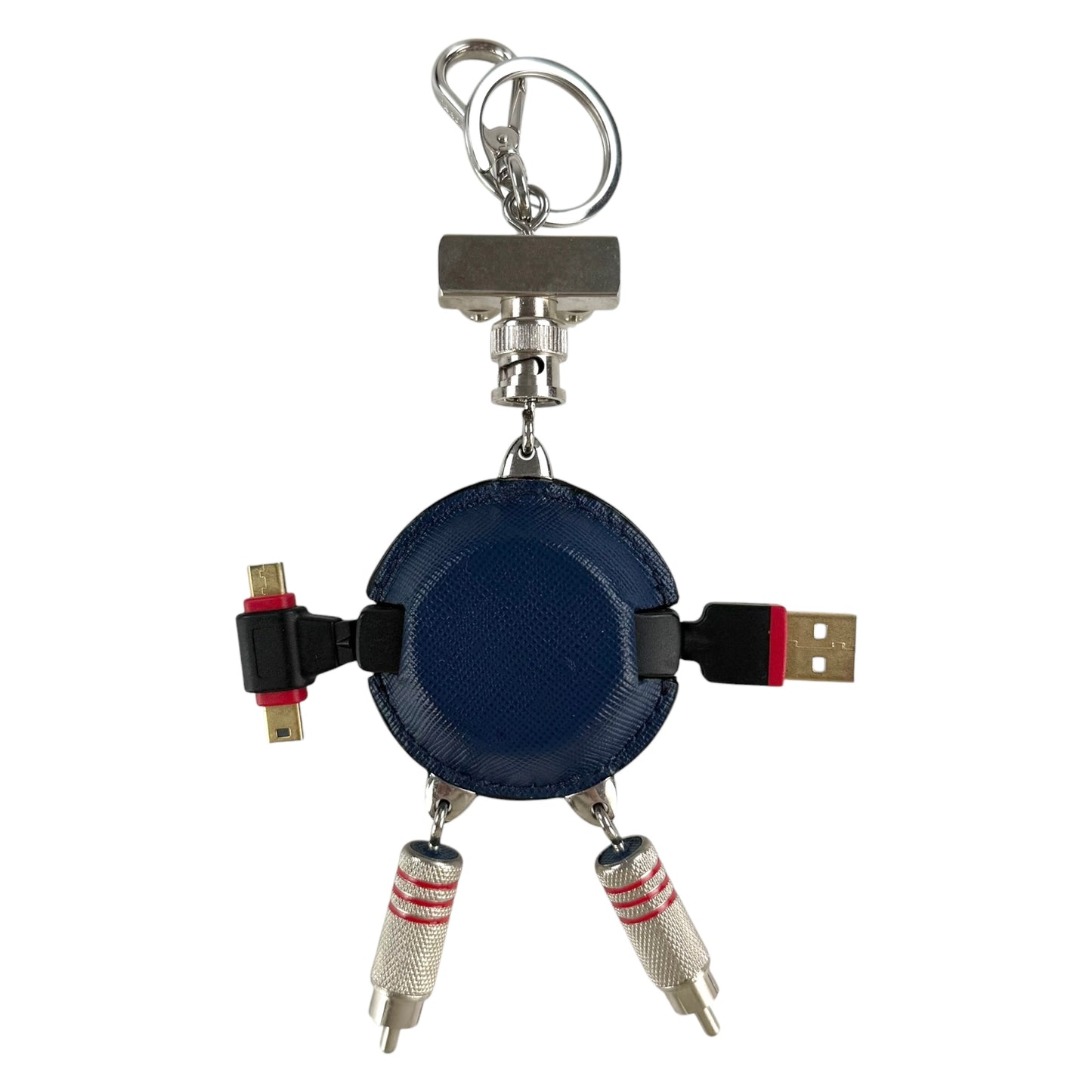 Prada Saffiano Robot USB Bag Charm Keychain "Steven"