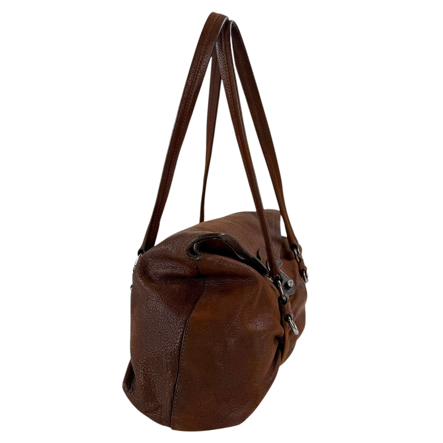 Prada Antic Easy Flap Leather Shoulder Bag
