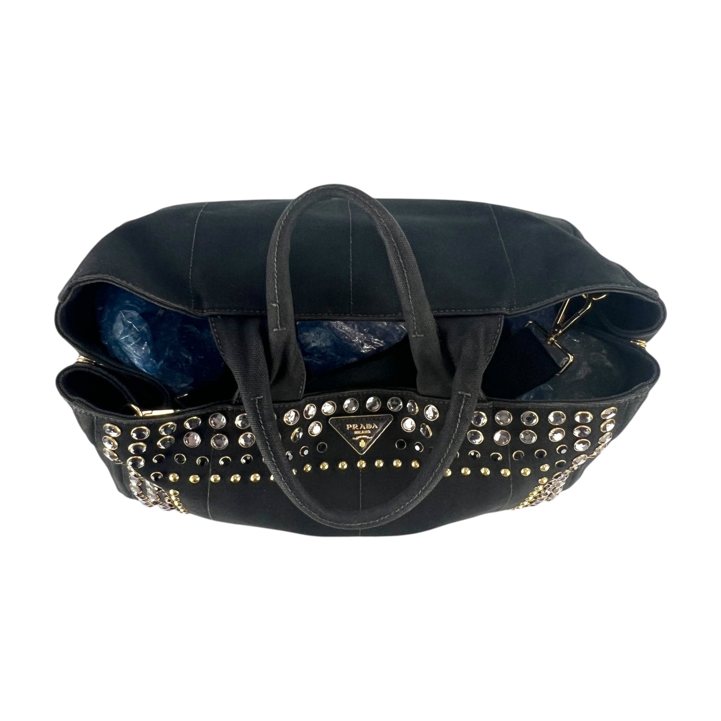 Prada Rhinestone Canapa Tote Bag
