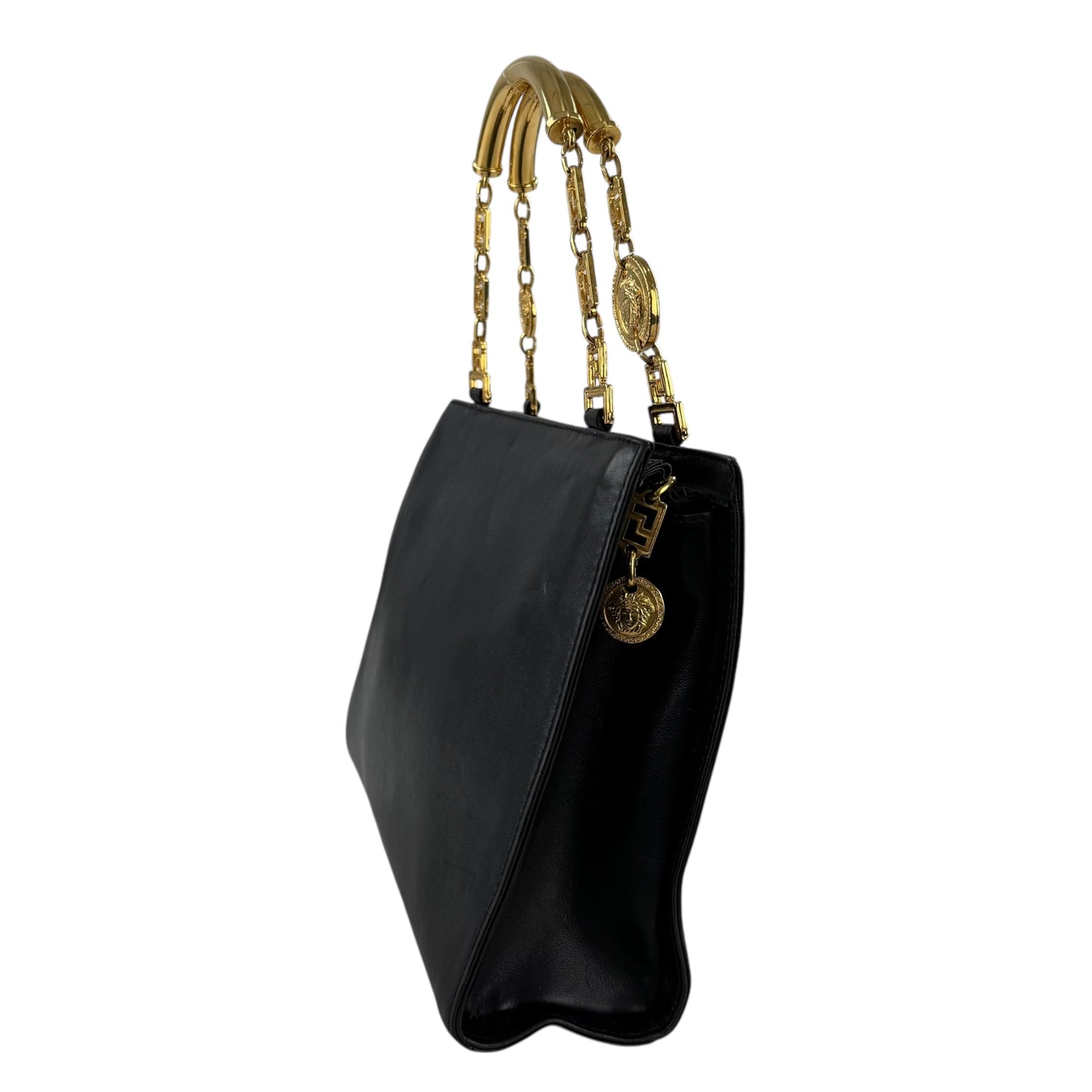 Versace Studded Medusa Leather Handbag