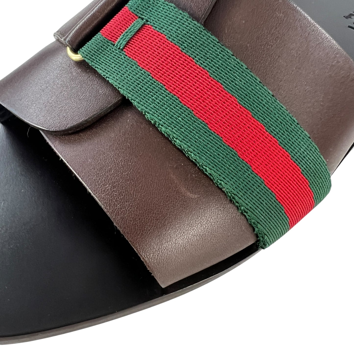 Gucci Leather Web Sandals