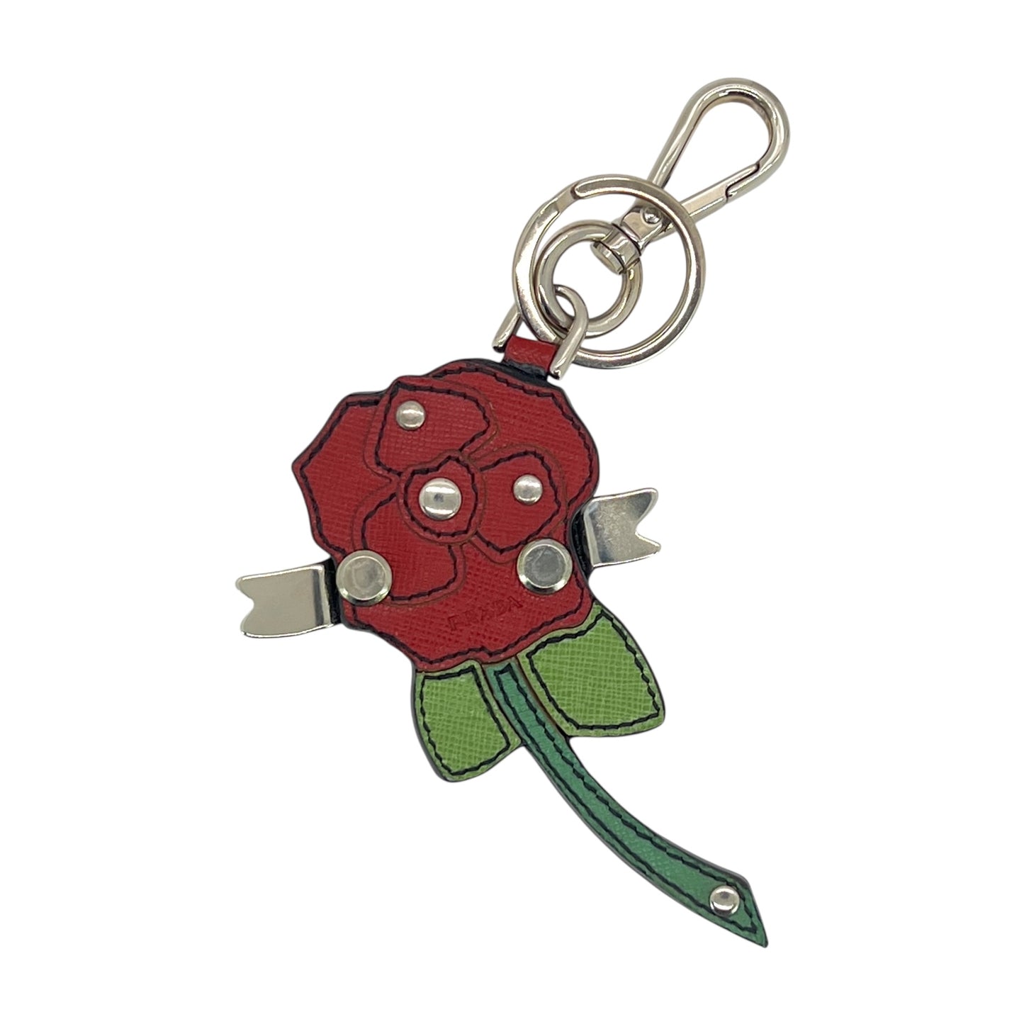 Prada Saffiano Rose Bag/Key Charm