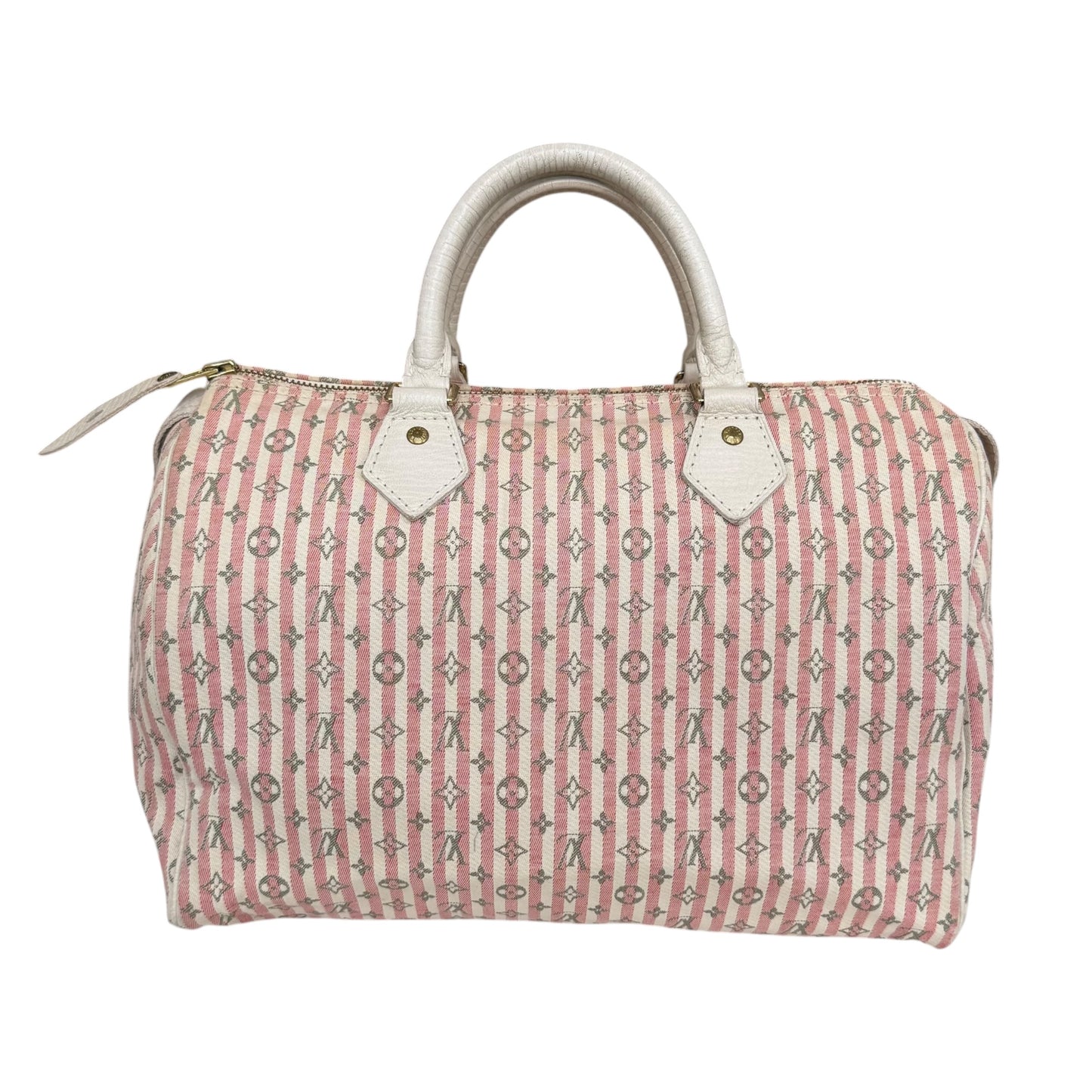 Louis Vuitton Mini Lin Monogram Striped Speedy 30 Handbag
