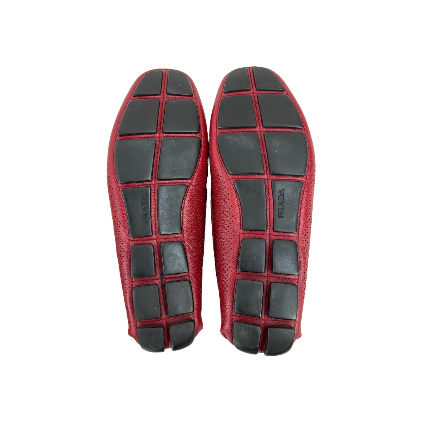 Prada Perforated Saffiano Leather Loafers