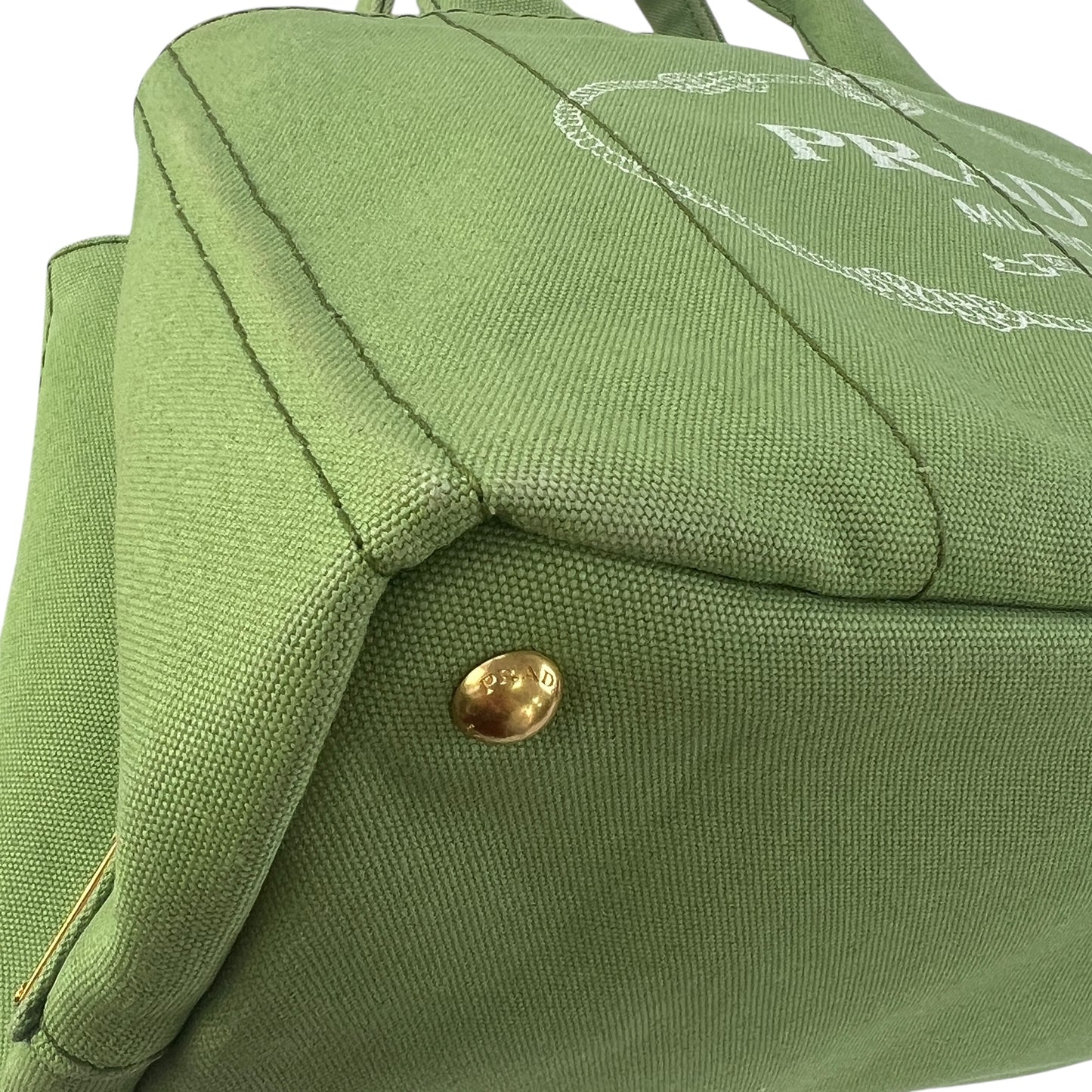 Prada Green Canapa Tote Bag