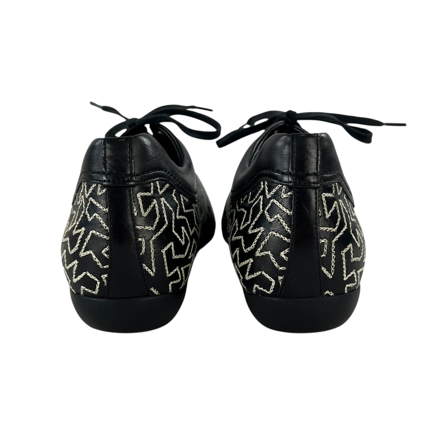 Ferragamo Embroidered Leather Sneakers