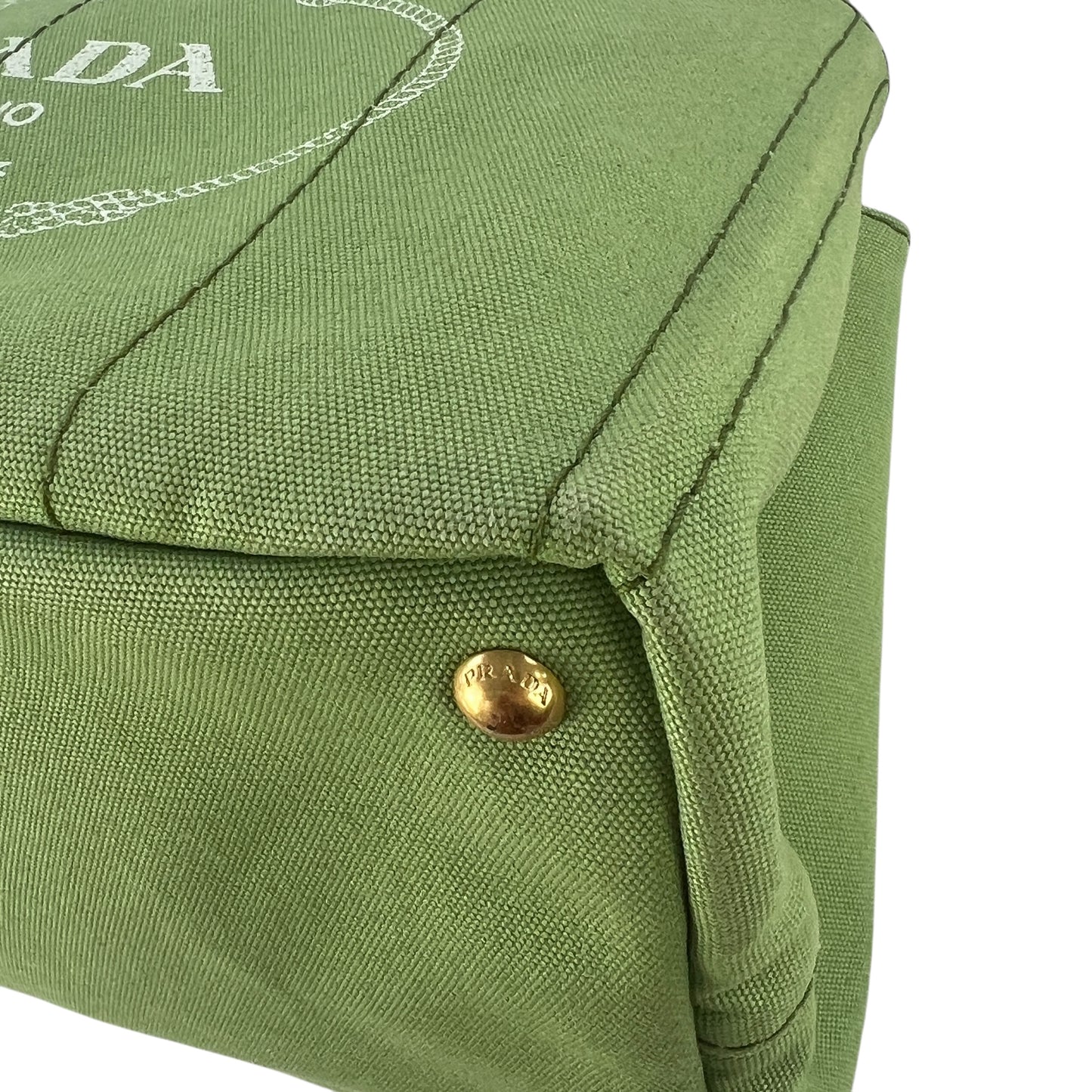 Prada Green Canapa Tote Bag